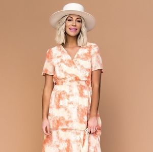 Hayden Sunrise Sunset Tie Dye Maxi Dress size M NWT
